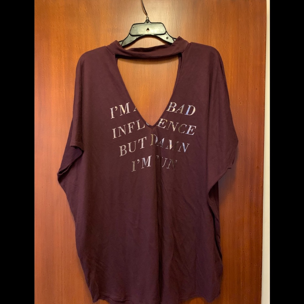 Women Graphic T-shirt with metallic lettering